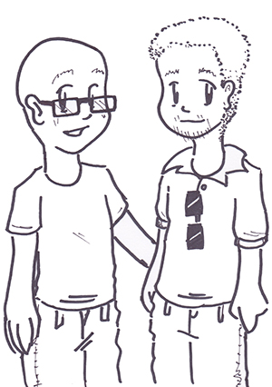 S.A. Stovall Sketch of Jeff and Will